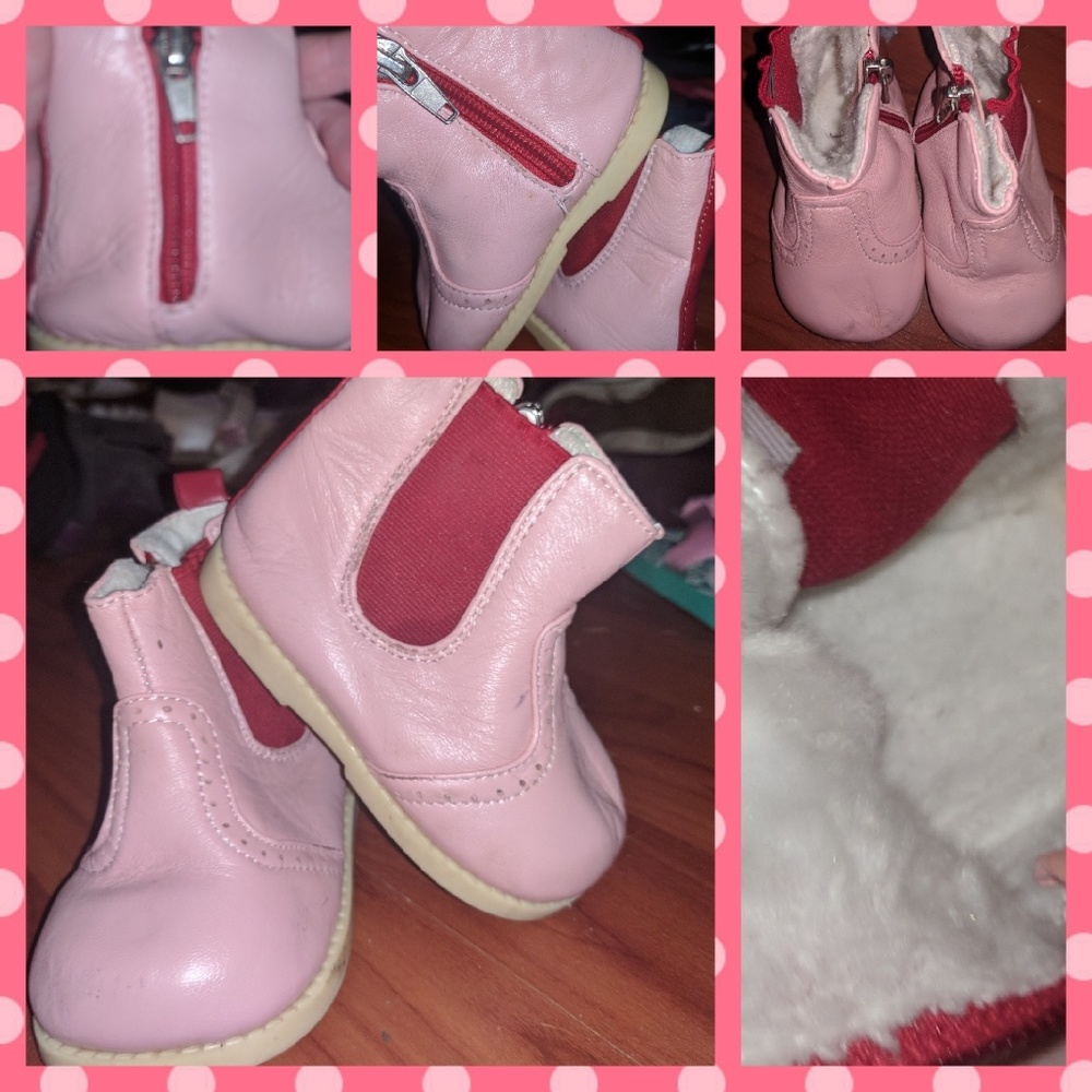 Zippered leather boots